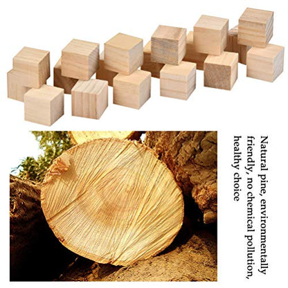 BUYGOO 50Pcs 1.5 inch Wooden Cubes Unfinished Wood Blocks for Wood Crafts, Wooden Cubes, Wood Square Blocks for Crafts and DIY Décor, and DIY