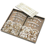 740 Pieces Half Inch Mini Blank Wood Lowercase Letters Unfinished Wooden Numbers with Stained Tray for Scrapbooking DIY Project Cregugua
