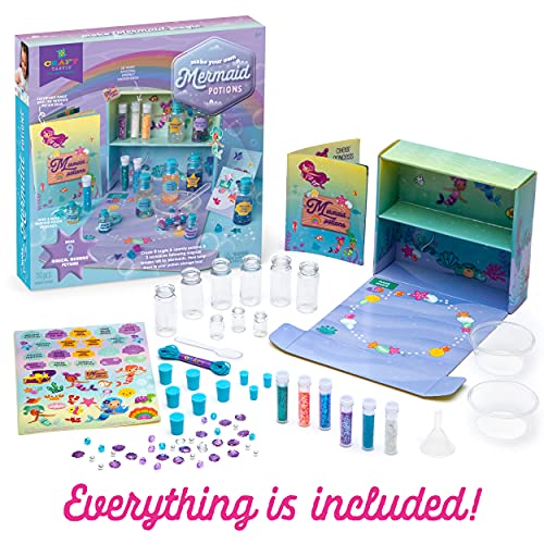 Craft-tastic – DIY Mermaid Potions Craft Kit – Includes Mermaid Potion Book with Magical Recipies, Enchanted Ingredients, Potion Cabinet & More! – Craft-tastic