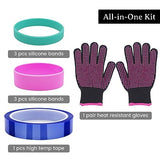 Universal Sublimation Tumblers Kit, 2Pcs Heat Gloves for Sublimation, 6 Pcs Silicone Bands for Sublimation Tumbler, 1 Pc Heat Tape for Sublimation Omoojee