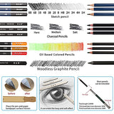 YBLANDEG Drawing and Sketching Colored Pencils Kit 145PCS, Professional Art Supplies Painting Pencils Set, Graphite Charcoal Art Pencils Teens Adults YBLANDEG