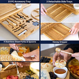 VAREZZA Charcuterie Boards Gift Set: Large Charcuterie Board, Bamboo Cheese Board - Unique Valentine Gifts for Women 23 Entertaining Accessories, VAREZZA