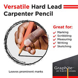GRAPHITE Hard Lead Carpenter Pencils Bulk - (72) Pieces Lumber Wooden Pencil #2 (HB) - Neon Orange - WoodArtSupply