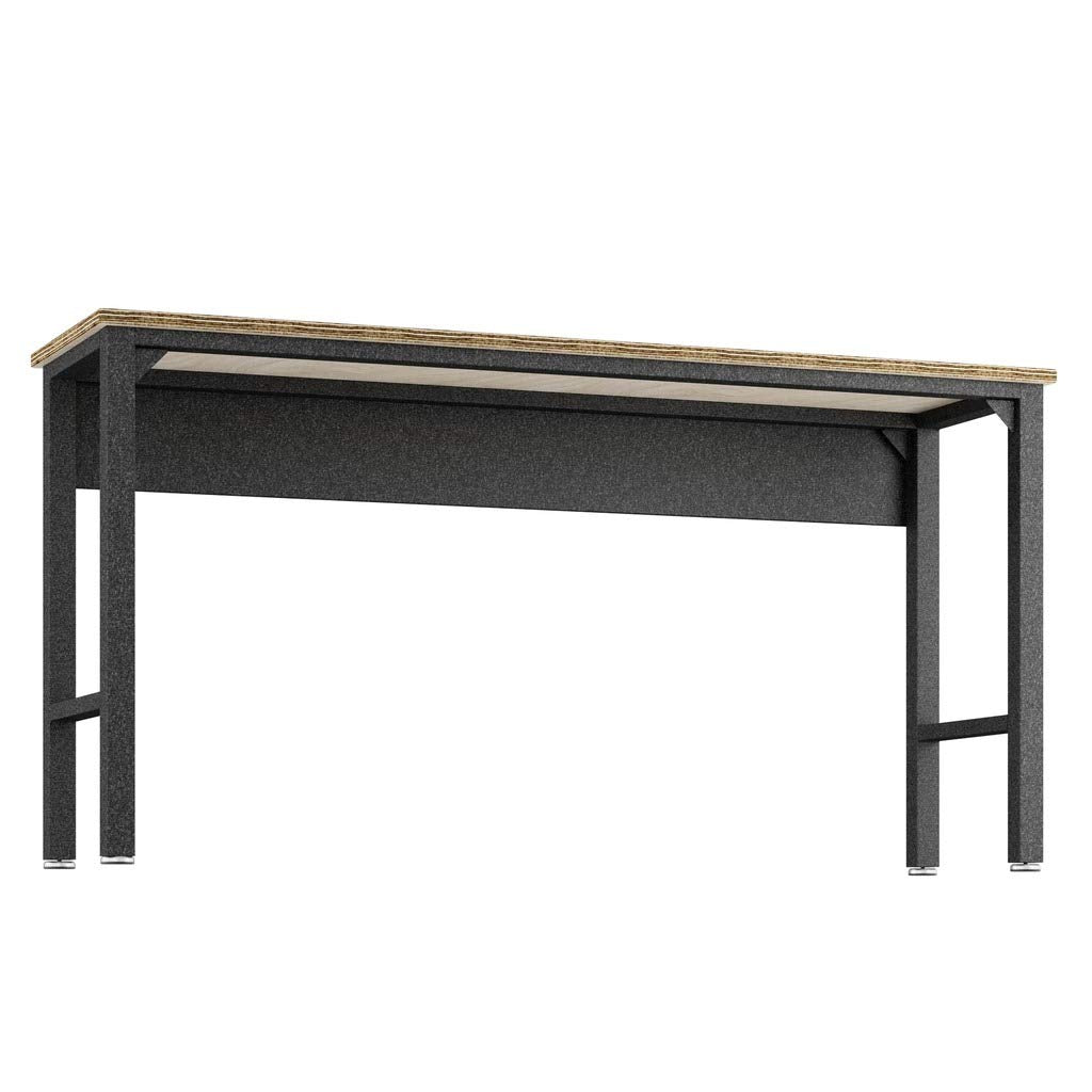 Manhattan Comfort Fortress Wood & Metal Garage Work Table in Gray - WoodArtSupply