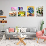 Skyouths Canvases for Painting, 40x30,30x20, 20x15, 8 Set Stretched White Canvas with Petal Paint Tray Palettes & Tape, Artist Canvases Frame Board Skyouths