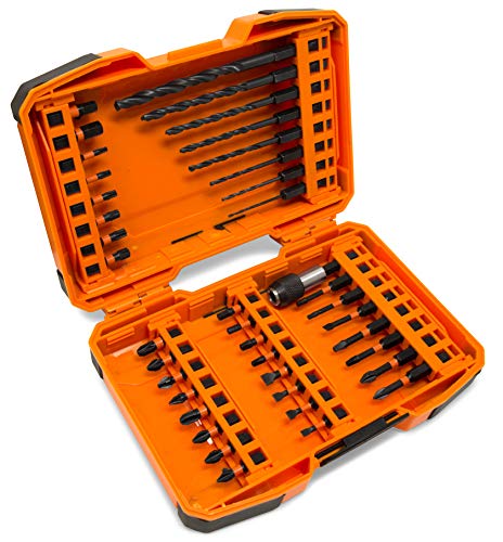 WEN DB1440 40-Piece 1/4-Inch Hex Shank Impact-Rated Quick-Release Screwdriver and Drill Bit Set WEN