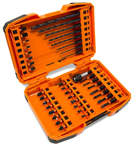 WEN DB1440 40-Piece 1/4-Inch Hex Shank Impact-Rated Quick-Release Screwdriver and Drill Bit Set - WoodArtSupply