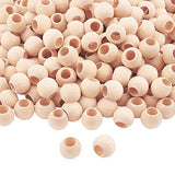 PH PandaHall 300 Pcs 14mm Natural Unfinished Wood Spacer Beads Large Hole Round Ball Wooden Loose Beads for Crafts DIY Jewelry Bracelet Making PH PandaHall