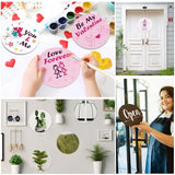 Beeveer 10 Pcs Round Sublimation Door Hanger Blanks 10 x 10 Inch Wall Hanging MDF Wood Blanks Unfinished Wooden Blank Wood Sign Circle Sublimation Beeveer