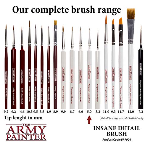 The Army Painter Wargamer: Insane Detail-Fine Detail Paint Brush with Rotmarder Sable Hair-Small Paint Brush, Model Paint Brush for Miniature Paint - WoodArtSupply