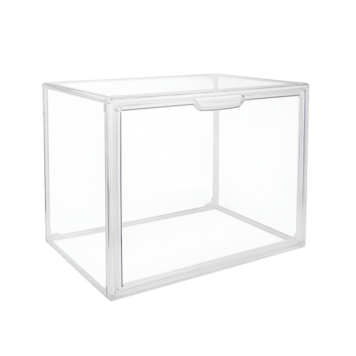 GUDEMAY Clear Stackable Plastic Storage Bins with Magnetic Lid, Dustproof Book & Cosmetic Display Cases, Large Figures Collectibles Showcase, Shoe GUDEMAY