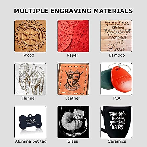 Comgrow Laser Engraving Machine for Dog Tag Metal Wood Silicone,Portable Desktop Laser Engraver Machine Tumblers Leather Glass Acrylic Comgrow