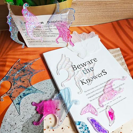 5 Set Earrings Silicone Resin Mold Ear Loop Butterfly Shaped Epoxy Silicone Casting Molds Hoops for Rings Jewelry Ornament Earring Eardrop Hooks, 3D Qinlunuho