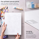 ARTEZA Paint by Numbers Kit, 12x16 Inches, 21 Pieces, Tiger Canvas Painting Kit, Canvas Panel, 12 Acrylic Paint Pots, 5 Paintbrushes, Art Supplies ARTEZA