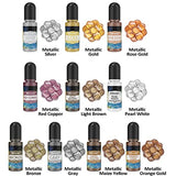 Alcohol Ink Set - 26 Bottles Vibrant Colors Alcohol Inks, High Concentrated Resin Ink, 10 Colors Metallic Alcohol Pigment Resin, Alcohol Based Ink ERCorArt