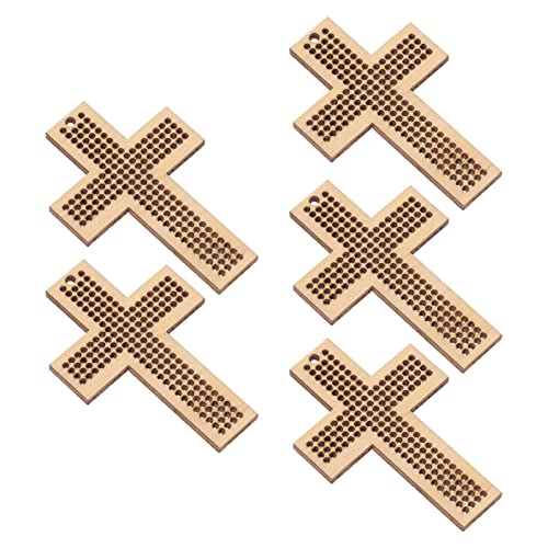 Ciieeo 10 Pcs Cross Stitch Wood Pieces Embroidery Hoop Stand Needlecraft Cross- Disc Wooden Board Wooden Heart Tags Stocking Stuffers Wooden Love Ciieeo