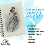 Art-n-Fly 5.5 x 8.5 in Watercolor Sketchpad Mini Book - 2 Pack x 35 Sheets Each- Spiral Bound and Microperforated - 300gsm / 140lb 8.5x5.5' Art-n-Fly
