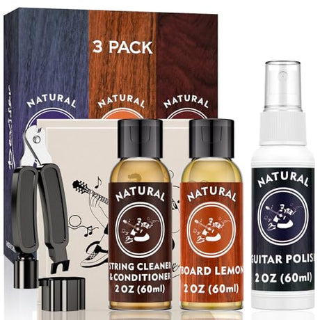 Deviser Guitar Cleaning,All IN ONE Kit,fretboard Lemon oil,Polish,Guitar String-cleaner,Guitar string winder,Cleaning cloth for guitar cleaning and devisev