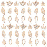 VOSAREA 100pcs Leaves Wood Chips Unfinished Wooden Slices Wooden Leaves Chip Wooden Leaves Embellishments Unfinished Wooden Cutouts Wood Discs Slices VOSAREA