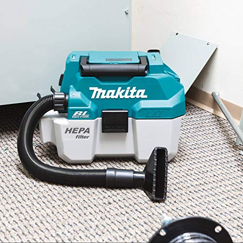 Makita XCV11Z 18V LXT Lithium-Ion Brushless Cordless 2 Gallon HEPA Filter Portable Wet/Dry Dust Extractor/Vacuum, Tool Only