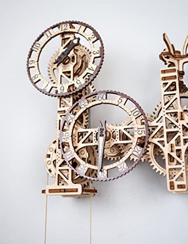 WOODEN.CITY Steampunk Mechanical Clock Making Kit - Decorative Wall Clocks 3D Wooden Puzzles for Adults - Wooden Clock Kit - Wooden Clock Puzzle