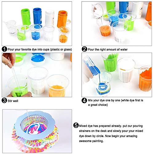 Acrylic Pouring Strainers,12 Pcs Acrylic Paint Pouring Strainers Plastic Flower Strainers Silicone Pouring Drain Basket for DIY Pouring Acrylic Paint FASALX