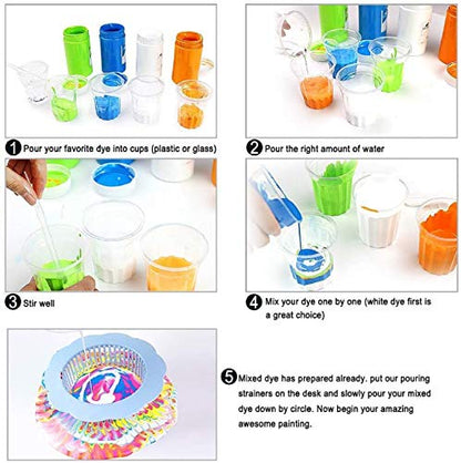 Acrylic Pouring Strainers,12 Pcs Acrylic Paint Pouring Strainers Plastic Flower Strainers Silicone Pouring Drain Basket for DIY Pouring Acrylic Paint - WoodArtSupply