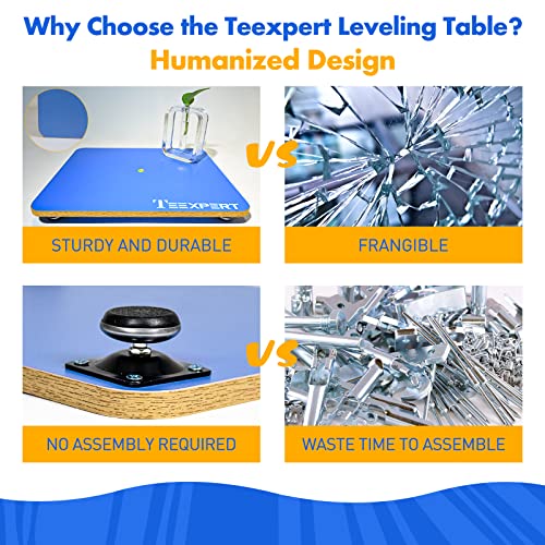 Teexpert Resin Leveling Companion, for Self-Leveling Epoxy Resin & Art Projects, Multipurpose Working Table with Surface Board (16''x 12''), Spirit Teexpert
