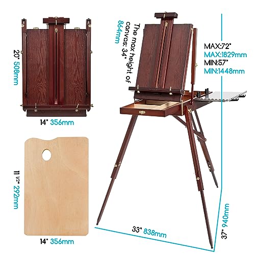 MEEDEN French Easel, Plein Air Easel, Art Easels for Painting Adult, Travel Easel, Easel Stand for Painting, Portable Artist Easel for Outdoor MEEDEN