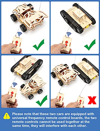 2 in 1 STEM Kits, Remote Control Cars, 3D Wooden Puzzles, Education Science Experiment Model Kits, STEM Projects for Kids Ages 8-12, Building Toys, - WoodArtSupply