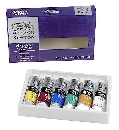 Winsor & Newton Artisan Water-Mixable Oil Colors, Assorted Colors, Set of 6,1.25 oz Winsor & Newton