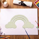 Creaides Rainbow Wood DIY Crafts Cutout Rainbow Shaped Wooden Ornaments Unfinished Wood Slices Embellishments for Wedding Birthday Christmas Party Creaides