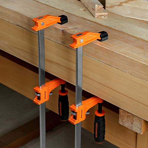 Jorgensen 2-pack Medium Duty Steel Bar Clamp Set with 600 lbs Load limit, 24-inch Jorgensen