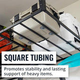 StoreYourBoard 4 x 8 Garage Storage Rack, Ceiling Shelf Overhead Organization, Heavy Duty Steel Platform Holds 700 lbs, 96 in. x 48 in. x 40 in. StoreYourBoard