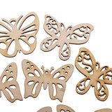 50pcs Wood Butterfly Embellishment Slices Cutout Crafts for Card Making Scrapbooking DIY Wood Art Wedding Decorations FRECI