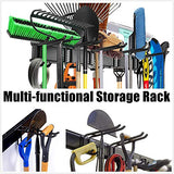 WALMANN Wall Mount Tool Organizer, Mop and Broom Holder, Garage Storage Rack, Heavy Duty Garden Tool Storage Organization System, Holds Up to 300lbs WALMANN