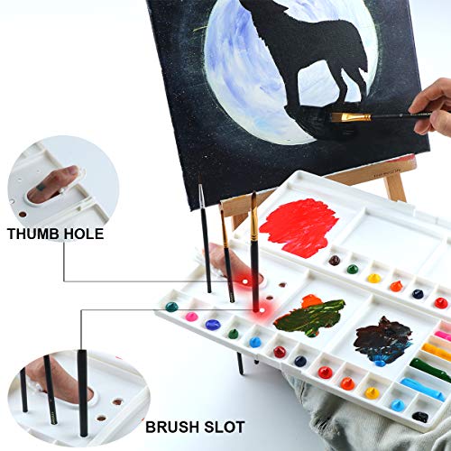 Transon Large Paint Palette Box 29 Color Mixing Wells with 1 Liner Brush TRANSON