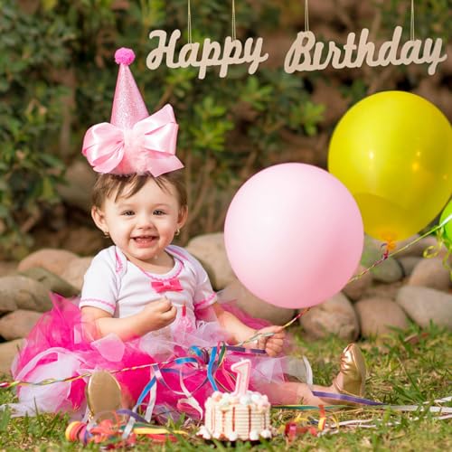 BESTOYARD Happy Birthday Wooden Sign Unfinished Wooden Cutout Letters Plaque Hanging Signs for Baby Shower Wedding Birthday Wreath Home Door Wall BESTOYARD