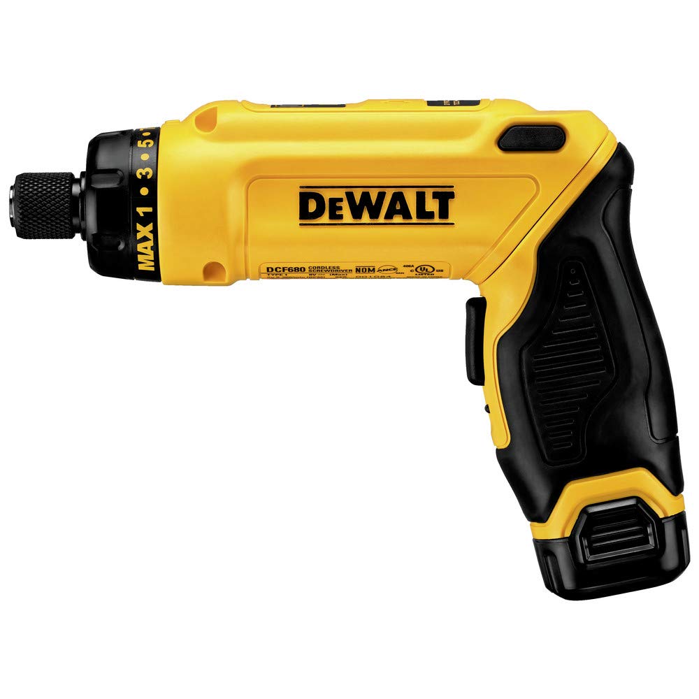 DEWALT 8V MAX Cordless Screwdriver Kit, Gyroscopic, 2 Batteries, Electric (DCF680N2) - WoodArtSupply