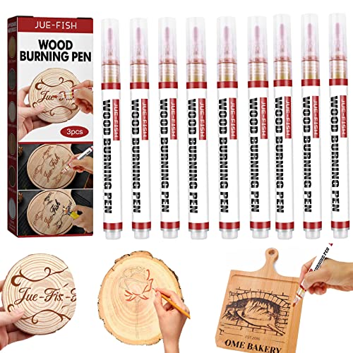 BSKMP 9pcs Safe Wood Burning Pen,Heat Sensitive Marker for DIY Projects Easy Use Wood Burning Pen (9Pcs/3Boxes)