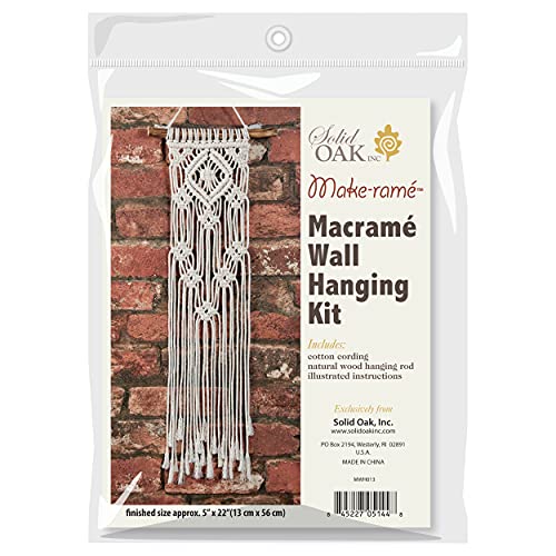 Solid Oak Small Format Macrame Kit-Lacy Squares Make-rame