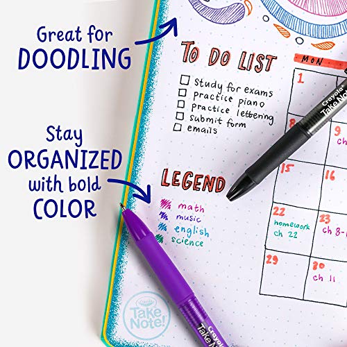 Crayola Medium Point Washable Gel Pens Set, School and Adult Coloring Supplies, 6 count Crayola