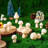 KISSITTY 30pcs Wood Mushrooms Unfinished Wooden Mushroom Craft Figures Embellishments Decorations for Home Garden Miniature Ornaments Decor Painting KISSITTY