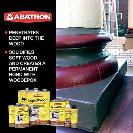 Abatron Wood Restoration Kit - 24 Ounce - Includes LiquidWood Epoxy Resin Wood Hardener and WoodEpox Wood FIller Abatron