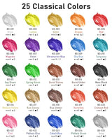 Smallbudi 25 Colors Large Acrylic Paint Set (16.9 oz, 250 ml) Art Painting Bulk Supplies Non Toxic for Kid & Adult, Drawing on Multi Surface Canvas Smallbudi