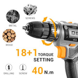 Power Drill Cordless: DEKO PRO Cordless Drill 20V Electric Power Drill Set Tool Drills Cordless Set with Battery and Charger 20 Volt Drill Driver Kit DEKOPRO