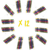 Crayola 4 Pack Full Size Crayons Party Favors Bundle of 12 4 Packs (Contains Blue, Red, Green, Yellow) Crayola
