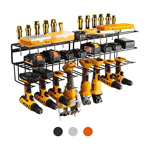 YueTong Power Tool Organizer for Tool Storage,Drill Holer Wall Mount,Storage Rack for Garage Organization, Wall Organizer with Shelf,Heavy Duty for YueTong
