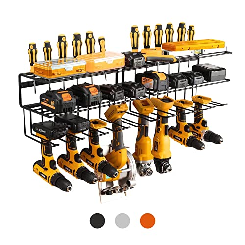 YueTong Power Tool Organizer for Tool Storage,Drill Holer Wall Mount,Storage Rack for Garage Organization, Wall Organizer with Shelf,Heavy Duty for - WoodArtSupply