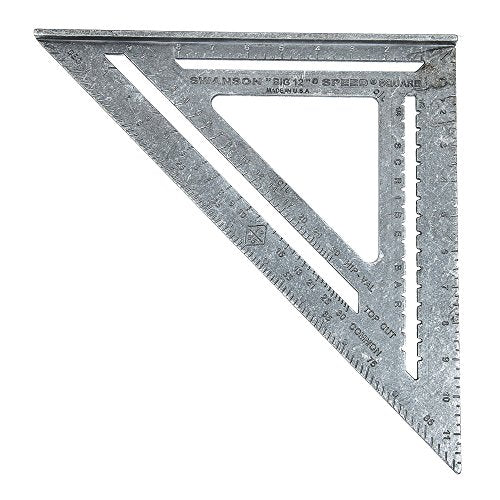 Swanson Tool Co., Inc Swanson T0108 Big 12 Speed Square Layout Tool with Blue Book, Plain gradations, 12-Inch Swanson Tool Co., Inc